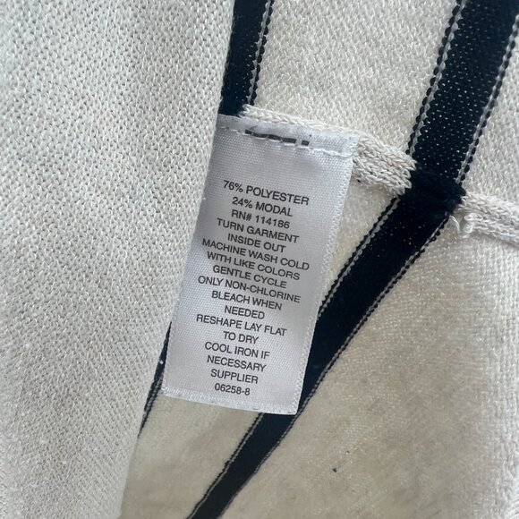 Liz Claiborne Ivory Black Stripe Sweater Women's Medium - Picture 4 of 6